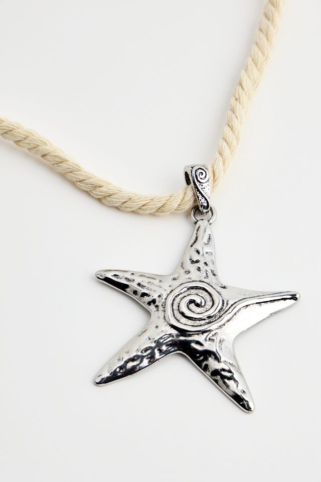 Spiral Starfish Jumbo Cord Necklace #2