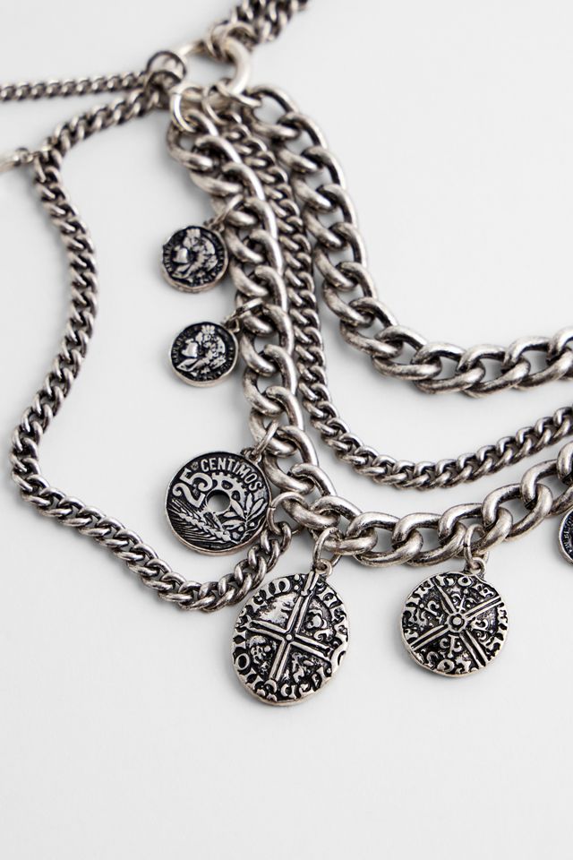 Collana a Strati con Monete in Argento UO #2