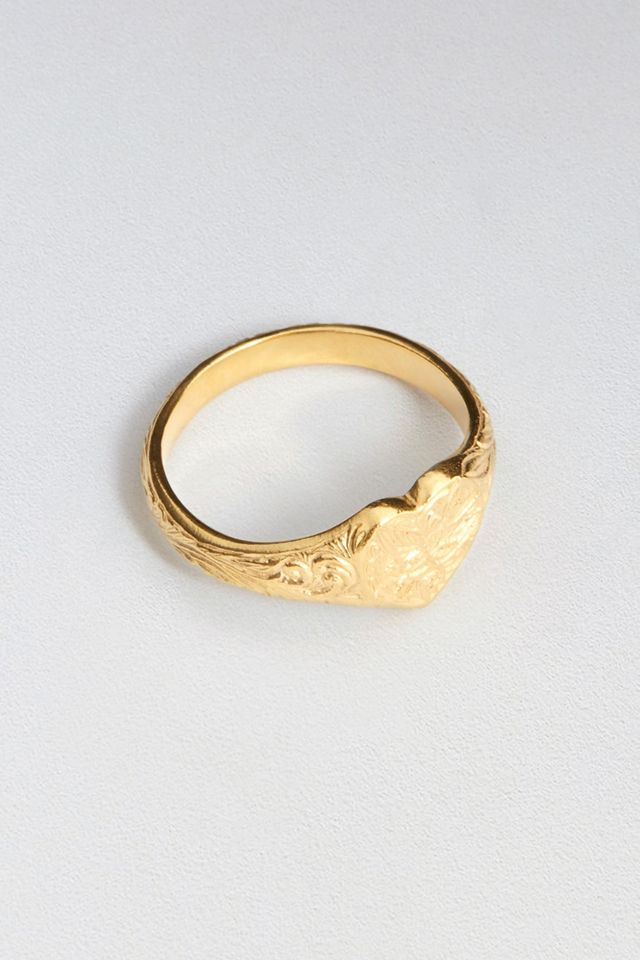 Alex Monroe Victorian Heart Signet Ring Urban Outfitters UK