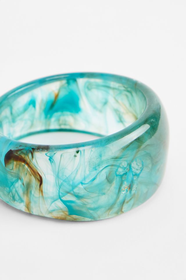 Bracelet jonc en résine turquoise Silence + Noise #1