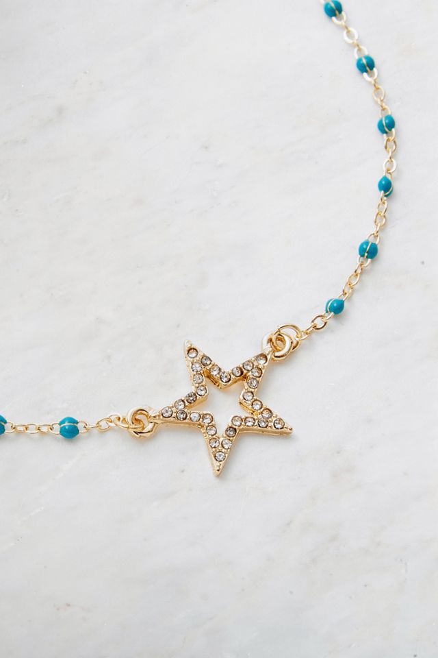 Star Beaded Chain Anklet #1