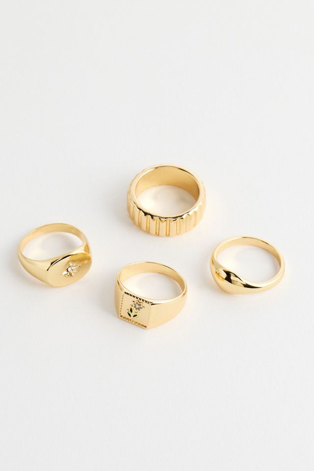 UO Floral Signet Ring 4-Pack #1