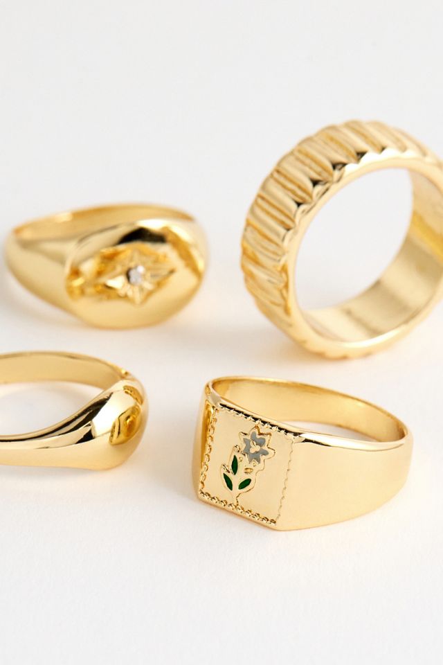 UO Floral Signet Ring 4-Pack #2