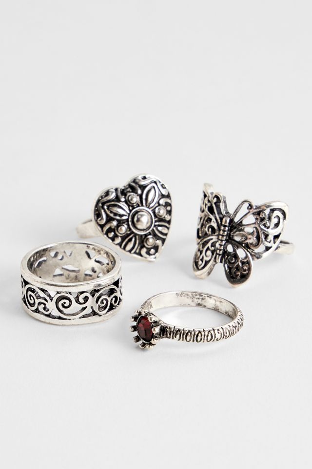 Silence + Noise Anillos de Mariposa Paquete de 4 #1