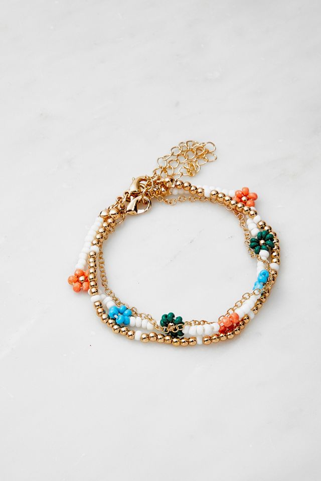Chaîne de cheville multirangs à perles #1