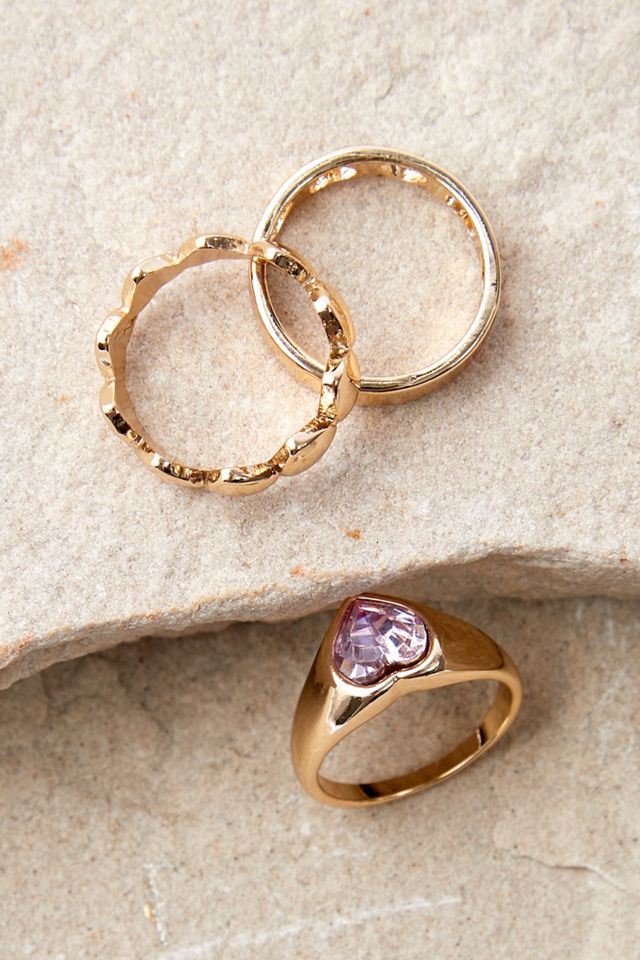 Silence + Noise Heart Ring Pack | Urban Outfitters UK