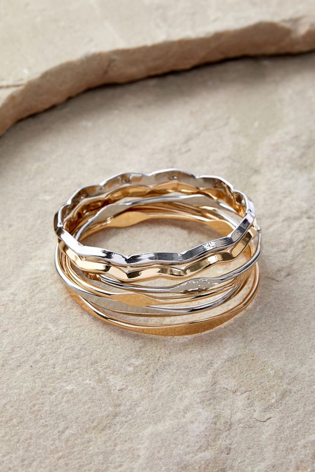Silence + Noise Molten Metal Bangles 6-Pack 
