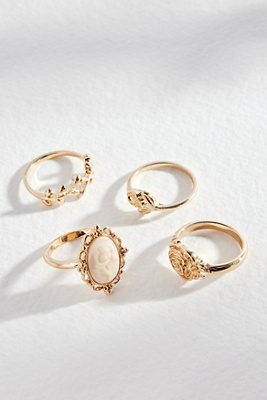 Kimchi Blue Rose Rings 4-Pack | Urban Outfitters UK