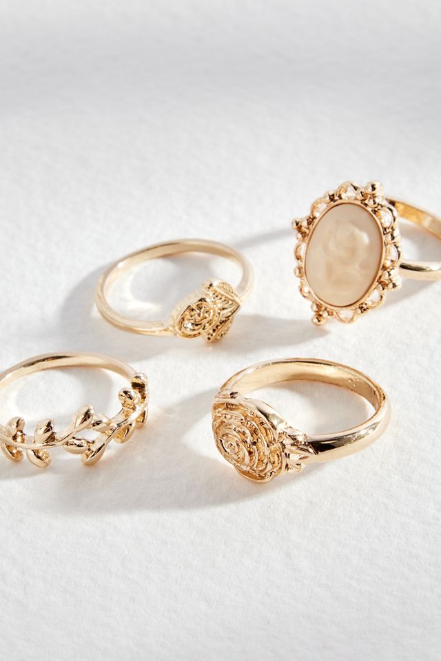 Kimchi Blue Rose Rings 4-Pack | Urban Outfitters UK