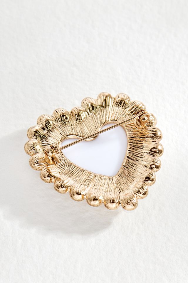 Silence + Noise Pearl Heart Flower Brooch #2