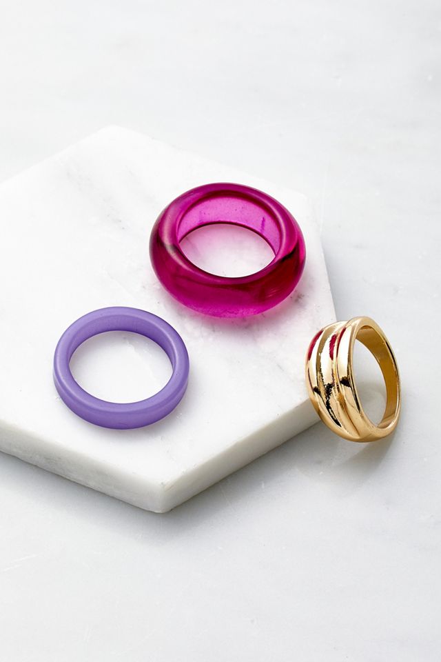 Ringe aus Kunstharz, 3er-Set #1