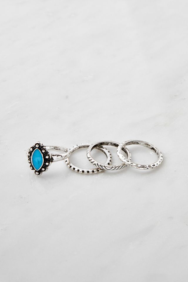 Ringset mit türkisen Elementen und Boho-Charme #2