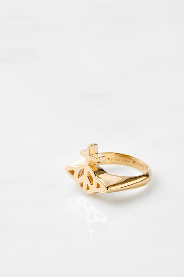 Vivienne Westwood - Bague orbe et paix or #1