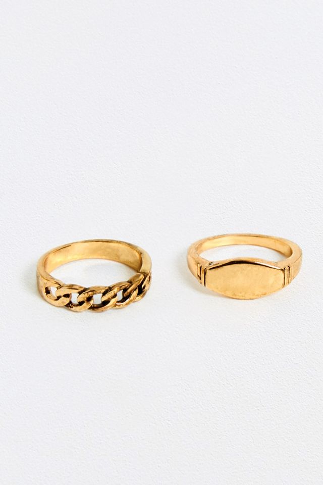 Siegelringen und Ring mit Kettendesign im Set #1