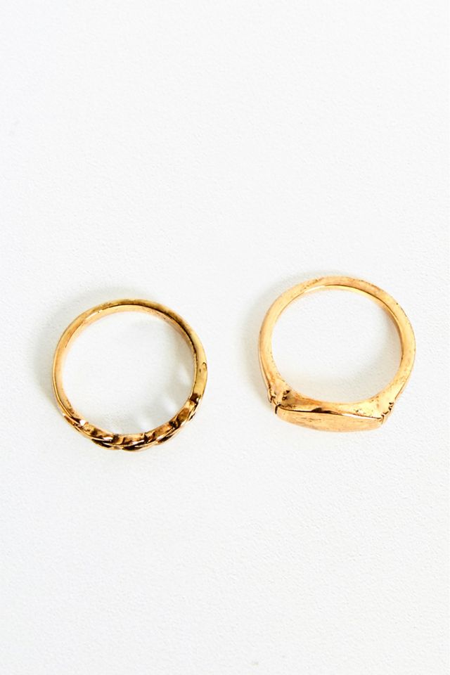 Siegelringen und Ring mit Kettendesign im Set #2