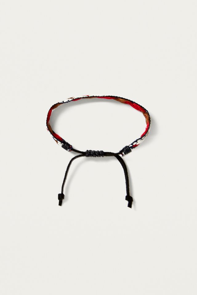 Bracelet tissé noir et blanc #1