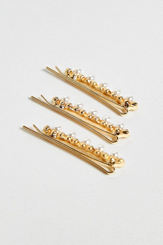 Pearl + Rhinestone Hair Clip Set #2