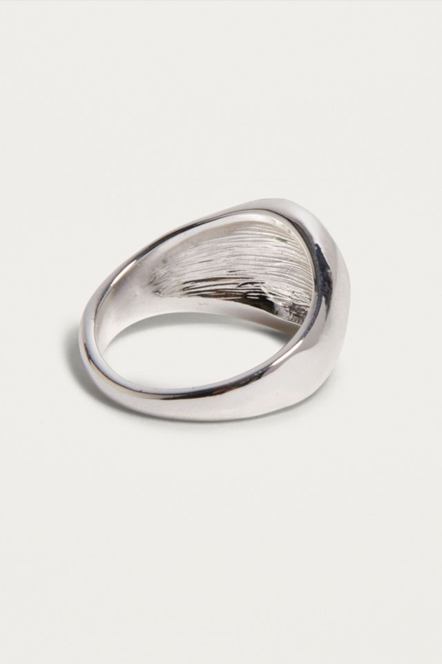 Premium Round Silver Signet Ring #1