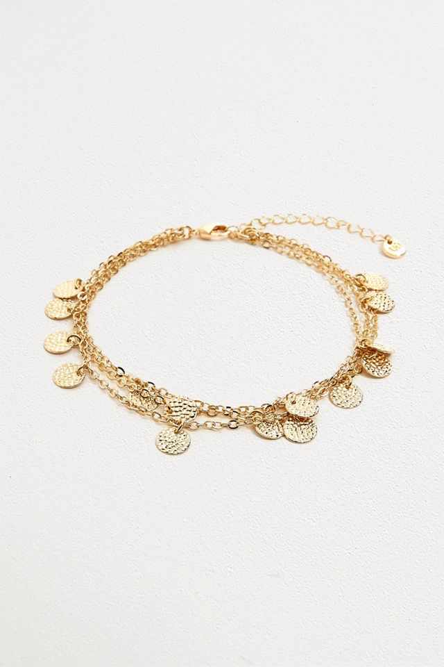 Boho Coin Double Row Anklet #1