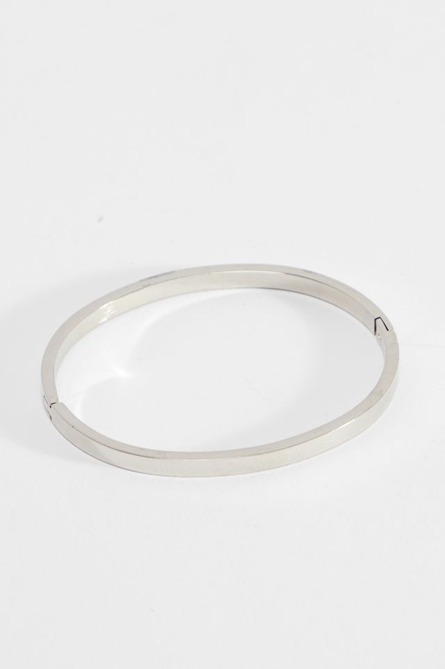 Bracciale Rigido Sottile in Acciaio Inossidabile con Cerniera UO #1