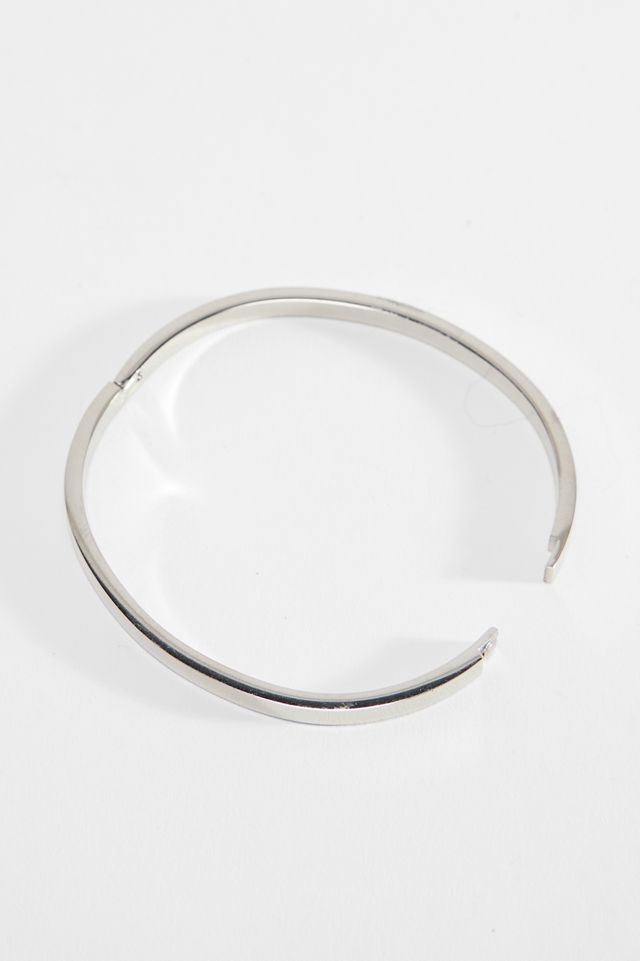 Bracciale Rigido Sottile in Acciaio Inossidabile con Cerniera UO #2