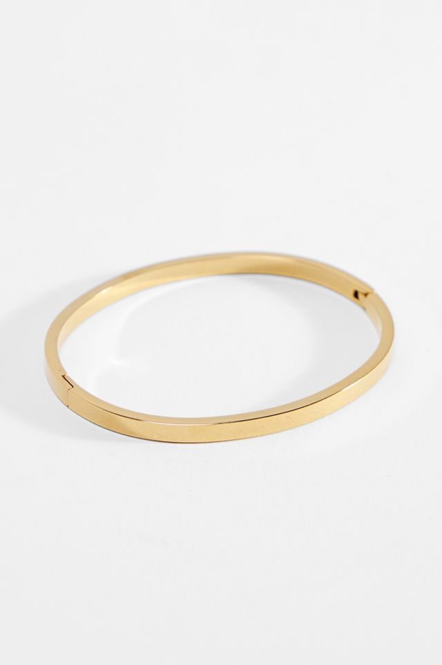Bracciale Rigido Sottile in Acciaio Inossidabile con Cerniera UO #1