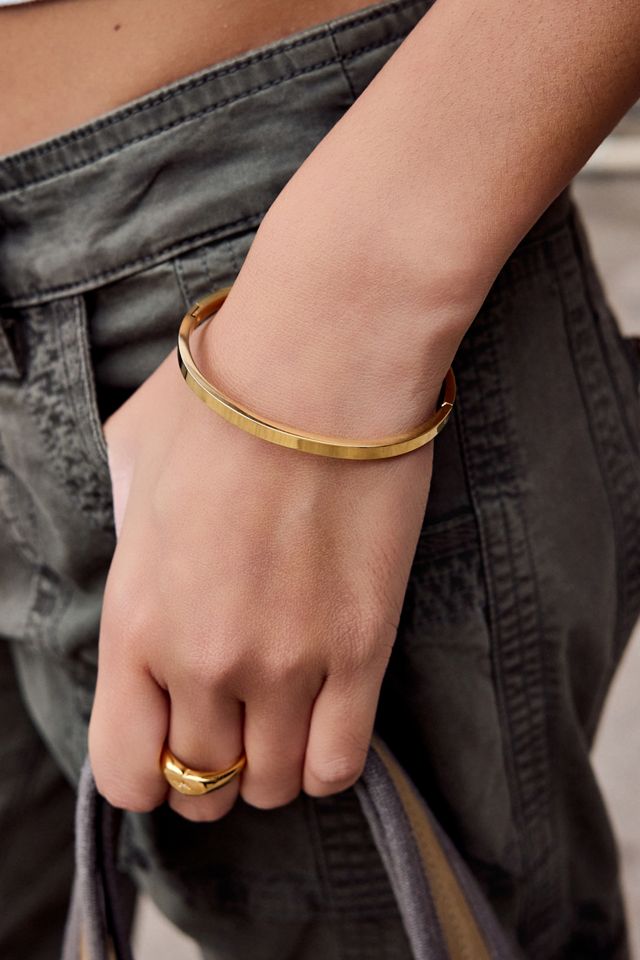 Bracciale Rigido Sottile in Acciaio Inossidabile con Cerniera UO #3