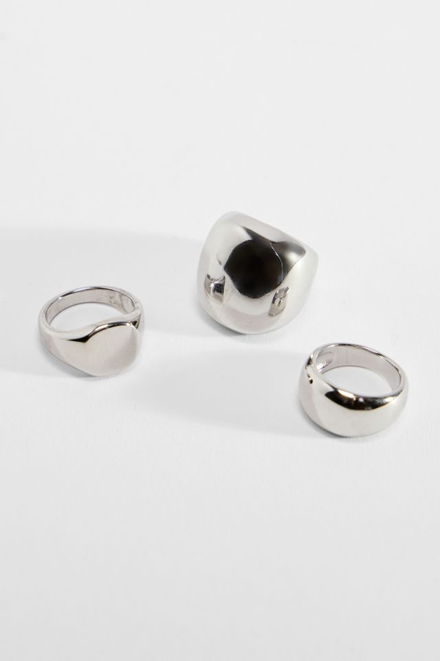 Paquete de 3 Anillos Gruesos de Acero Inoxidable UO #1
