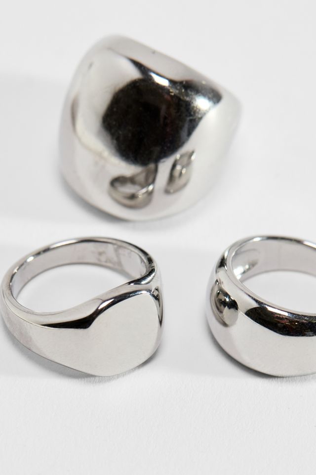 Paquete de 3 Anillos Gruesos de Acero Inoxidable UO #2