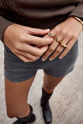 UO Heart Signet Stainless Steel Rings 3-Pack