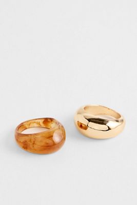 Silence + Noise Resin & Metal Rings 2-Pack