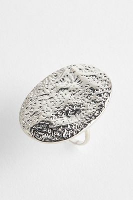 Bague ovale martelée Silence + Noise