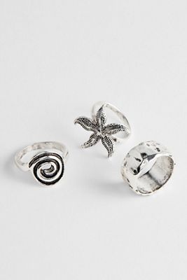 Silence + Noise Chunky Starfish Rings 3-Pack