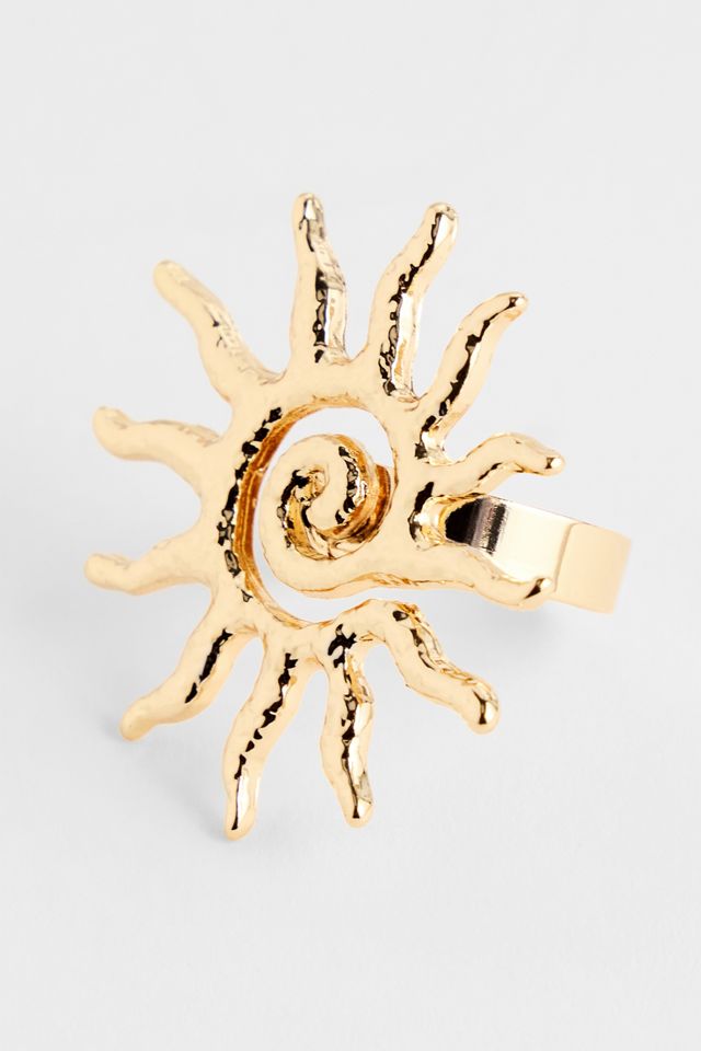 Anello UO con Sole Ornato a Spirale #1