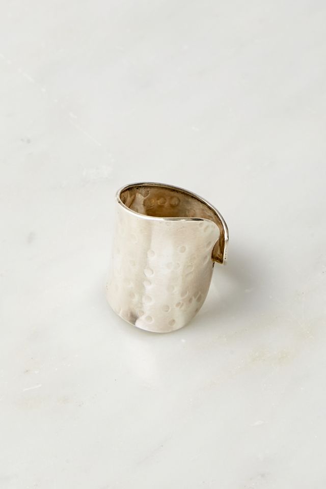 Anillo de manguito batido de plata silen #1