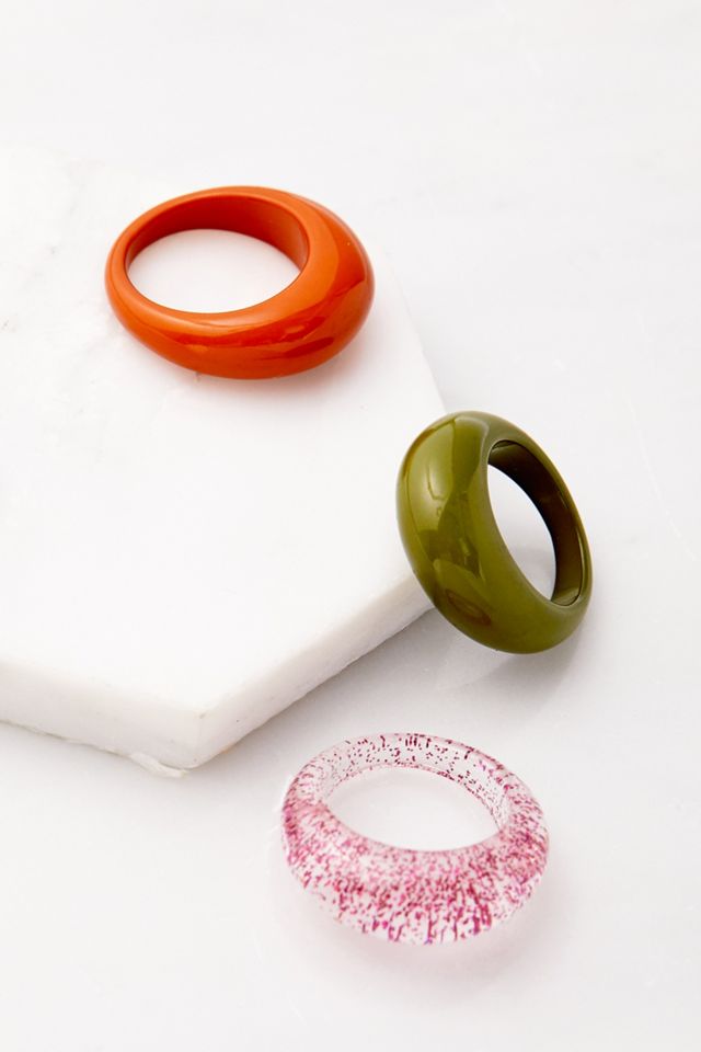Glitter Resin Ring 3Pack Urban Outfitters UK