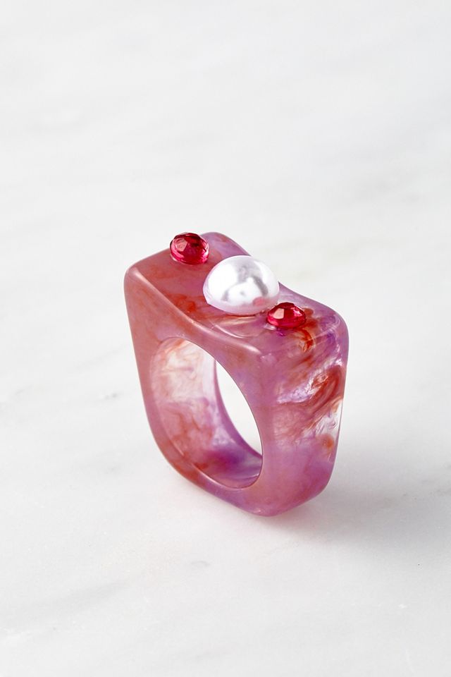Resin Pearl Chunky Ring #1