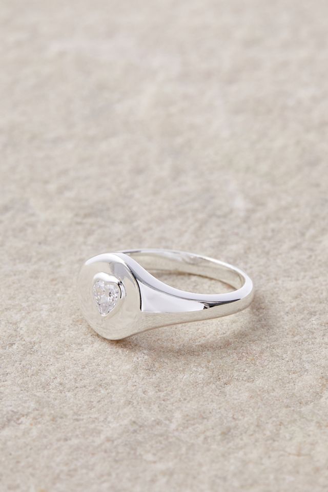 July Child Heart Signet Ring #2