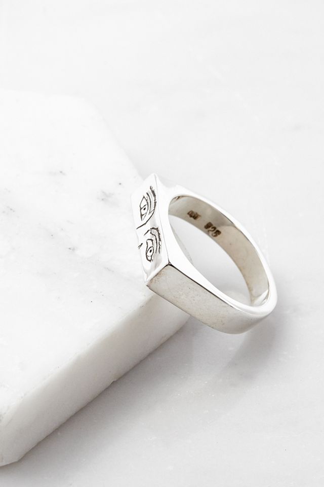 アクセサリー Rat Betty Sad Eyes Silver Ring Thin Crying Eyes Ring – Rat Betty