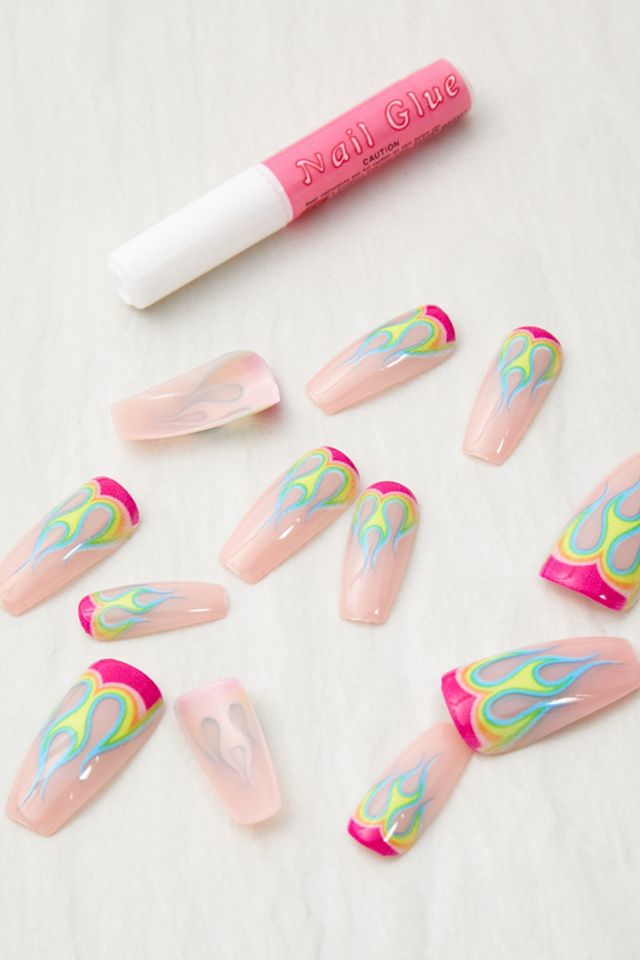 SHRINE X NUKA NAILS UO Exclusive Rainbow Flames False Nails #3