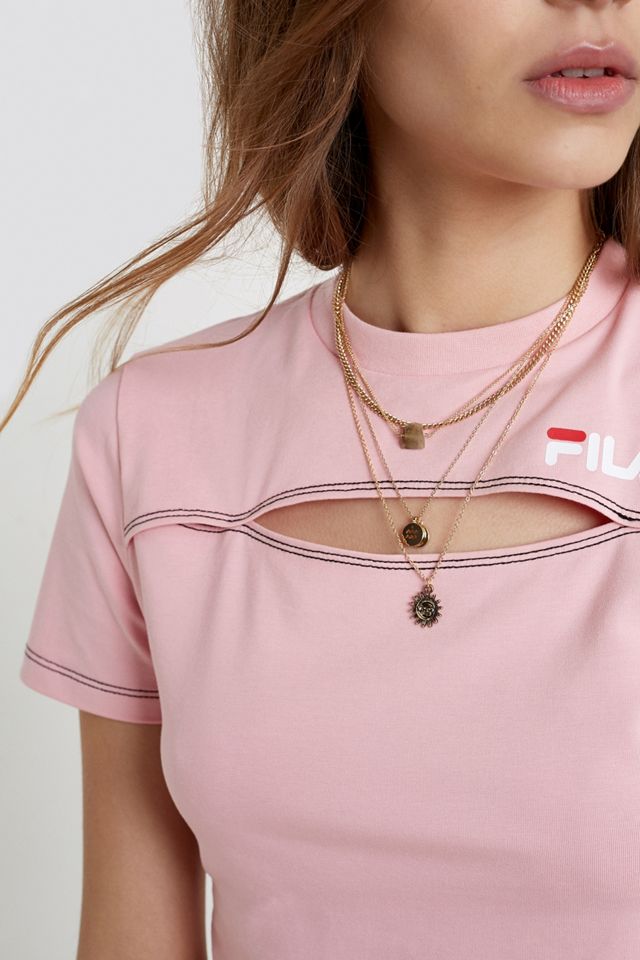 Fila – Crop Top in Rosa mit Schlüssellochausschnitt #1