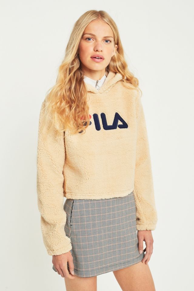 Fila uo exclusive teddy hoodie clearance sweatshirt