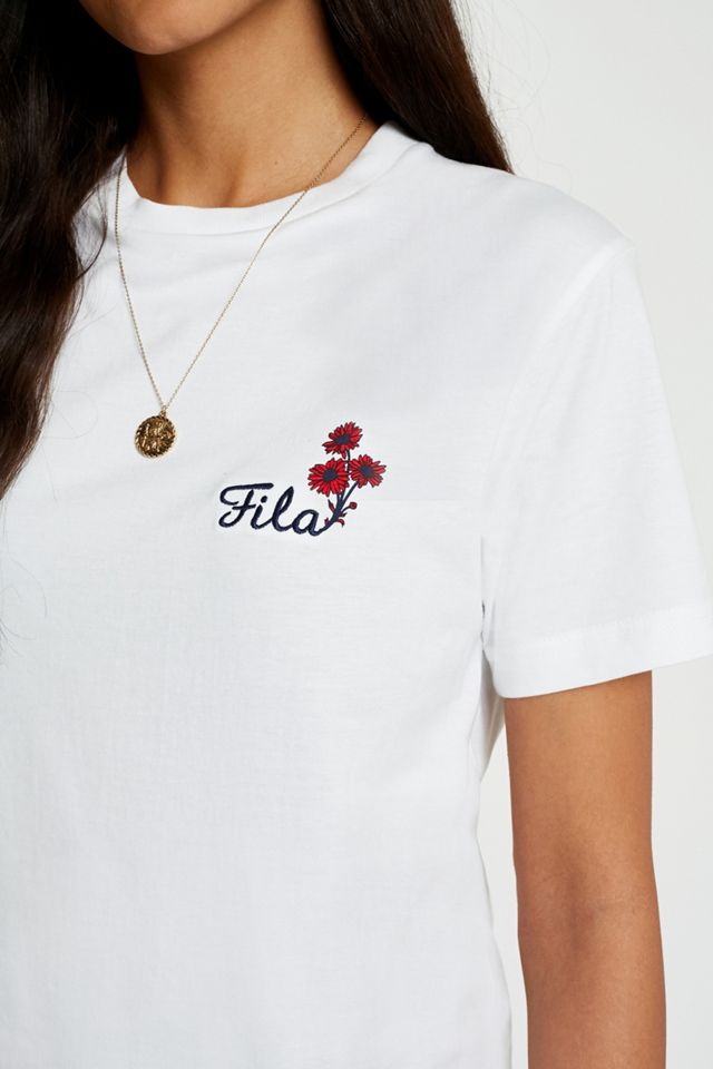 FILA Embroidered Floral Logo T-Shirt #1