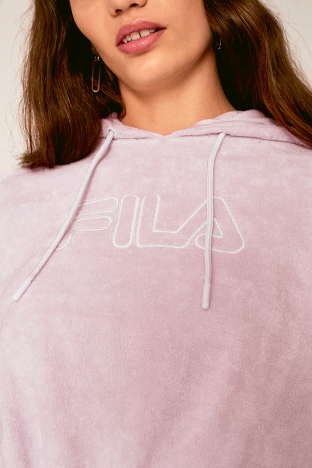FILA Lilac Towelling Bubble Crop Hoodie #4