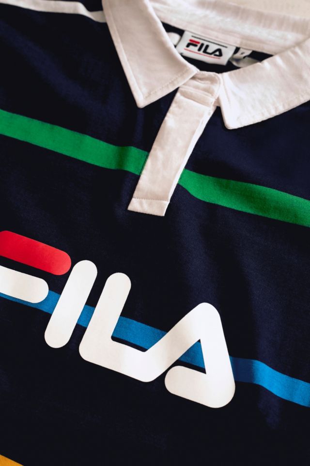 FILA Navy Rugby Striped Shirt Dress