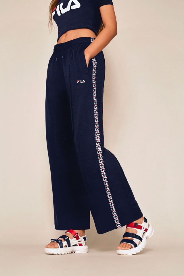 FILA Laura Navy Wide-Leg Track Pants #1