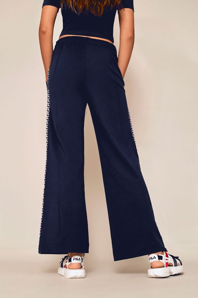 FILA Laura Navy Wide-Leg Track Pants