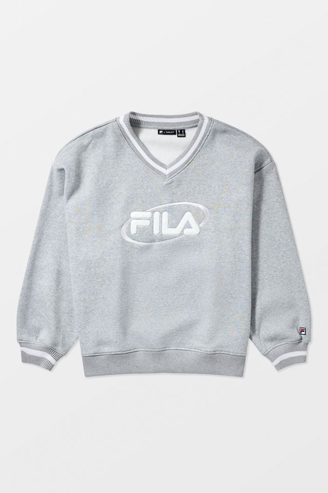 FILA x HAILEY Grey V-Neck Pullover #6