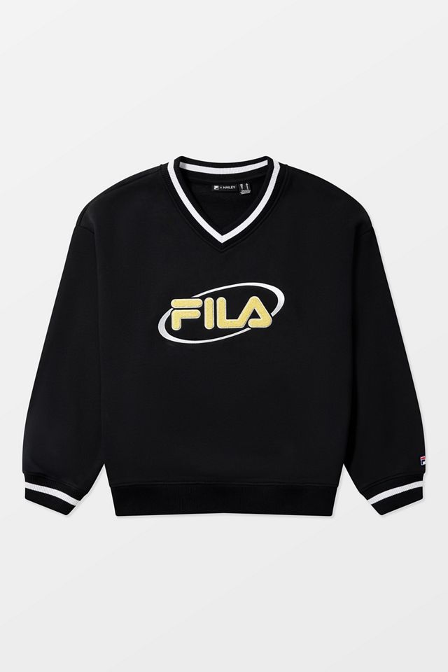 FILA x HAILEY Black V-Neck Pullover #6