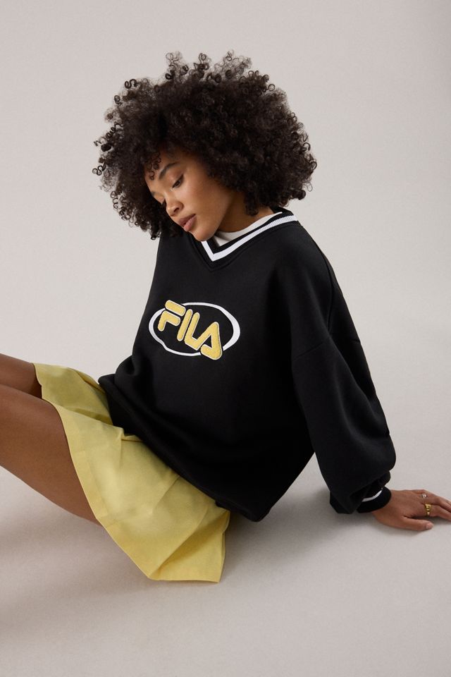 FILA x HAILEY Black V-Neck Pullover #2